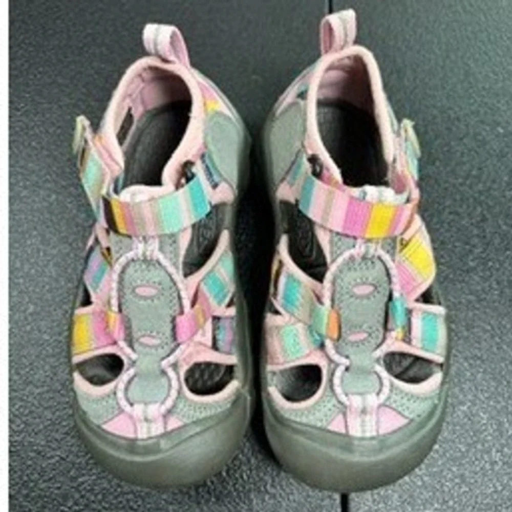 Keen Newport H2 Kids Sandals Pink Multi Stripe Water Shoes Size 10 Toddler